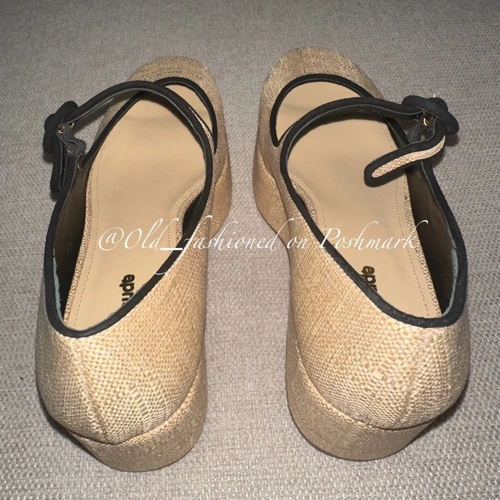 LARROUDÉ Blair Flatform - Beige Raffia